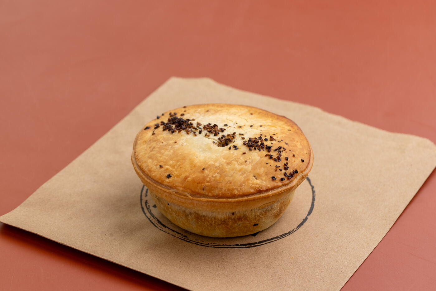 Golden baked meat pie